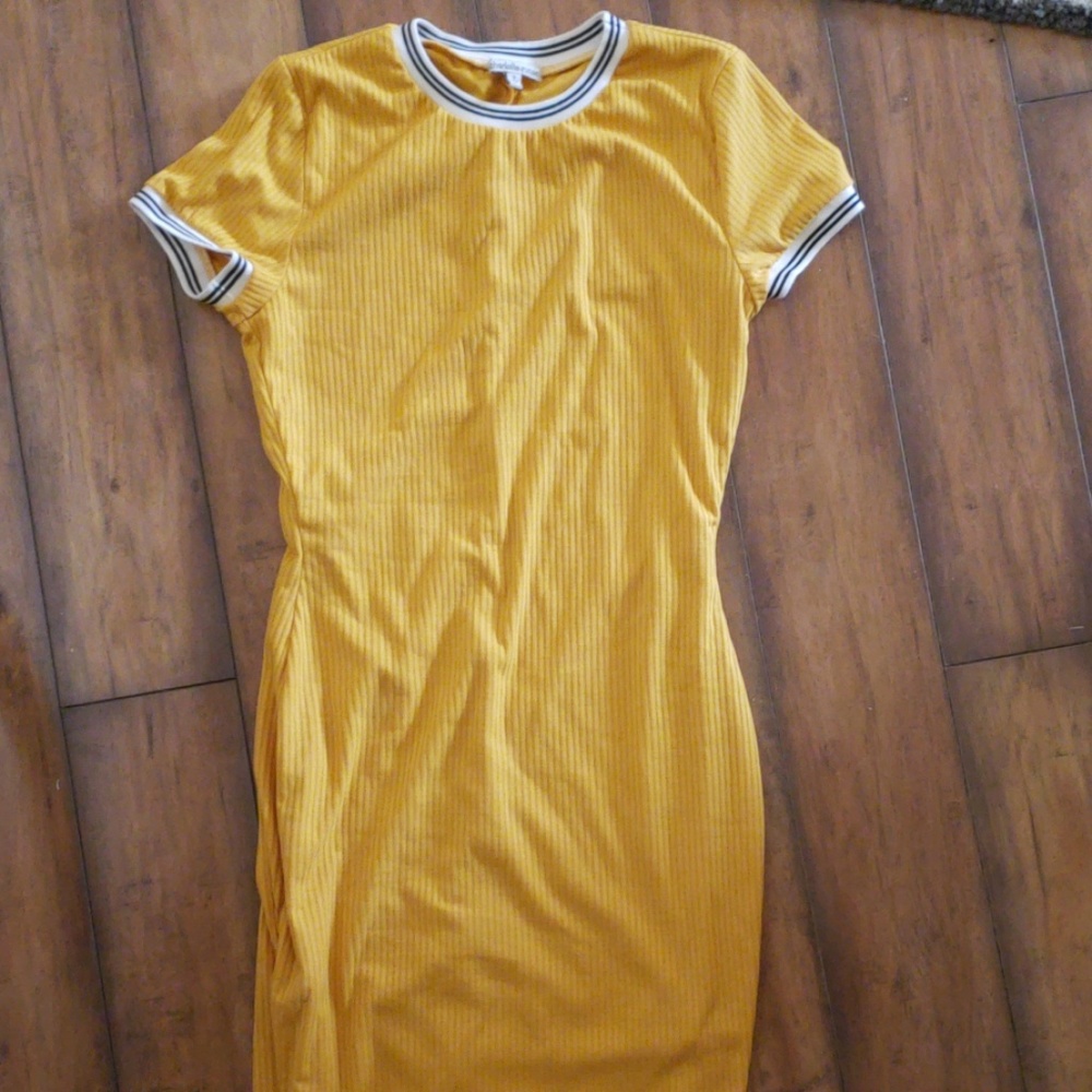 Yellow body con dress